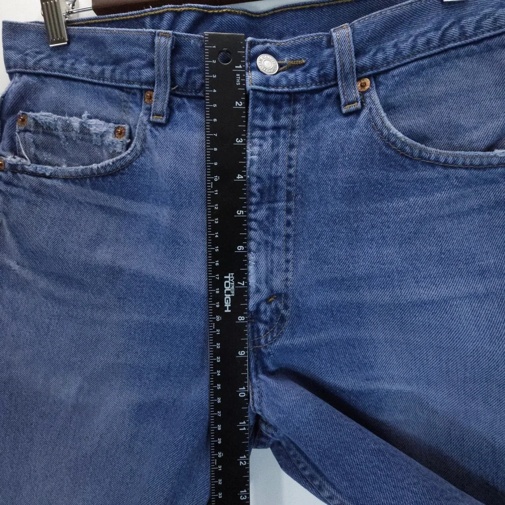 Levi's 517 Mens 33x29 Blue Y2K Bootcut‎ Jeans Faded Distressed Streetwear Denim